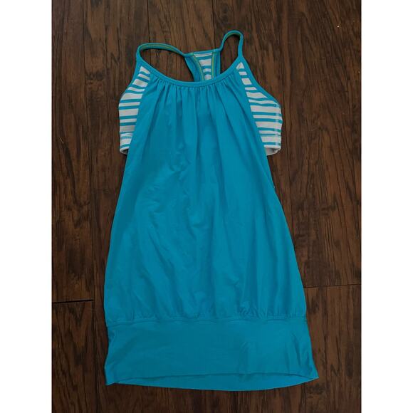 Lululemon Tops - Lululemon halter‎ racer back tank top for yoga or athletic wear blue size small
